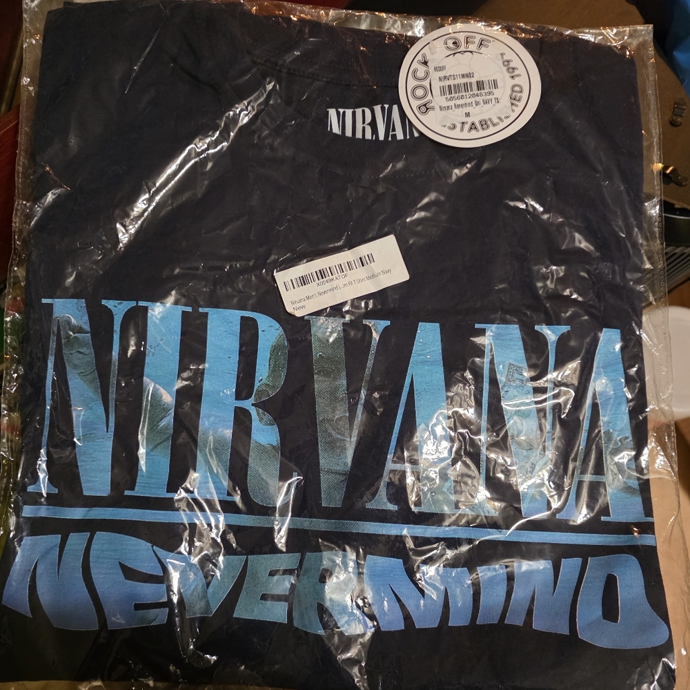 Nirvana Nevermind Navy Blue T Shirt Adult    Size M